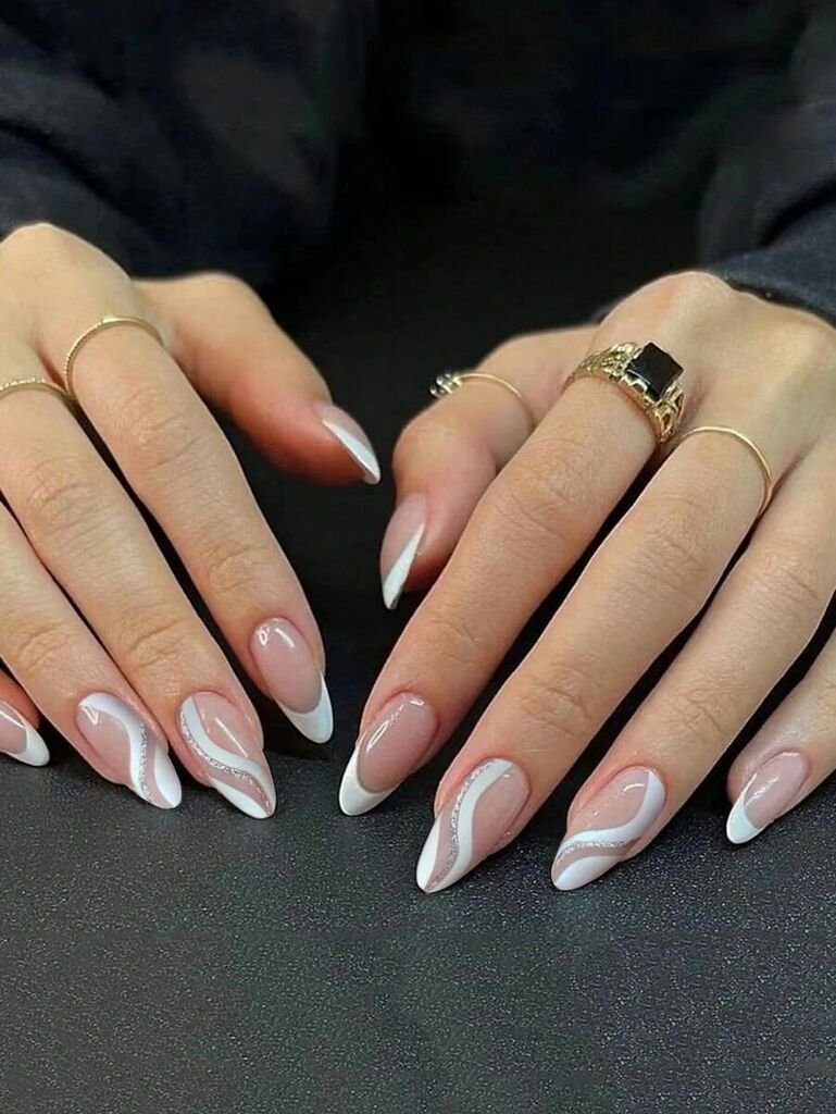 Scalloped Wave French Nails