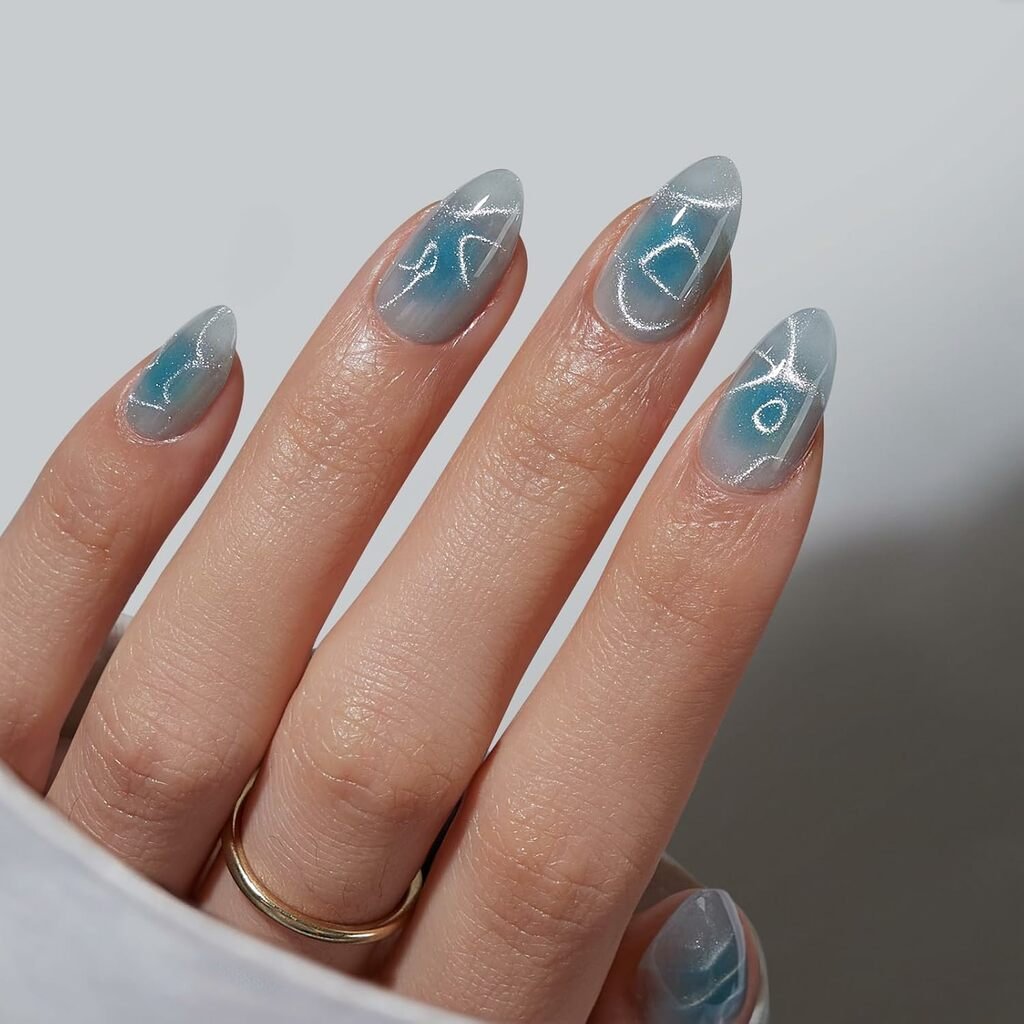 Sparkly Blue Nails 2025